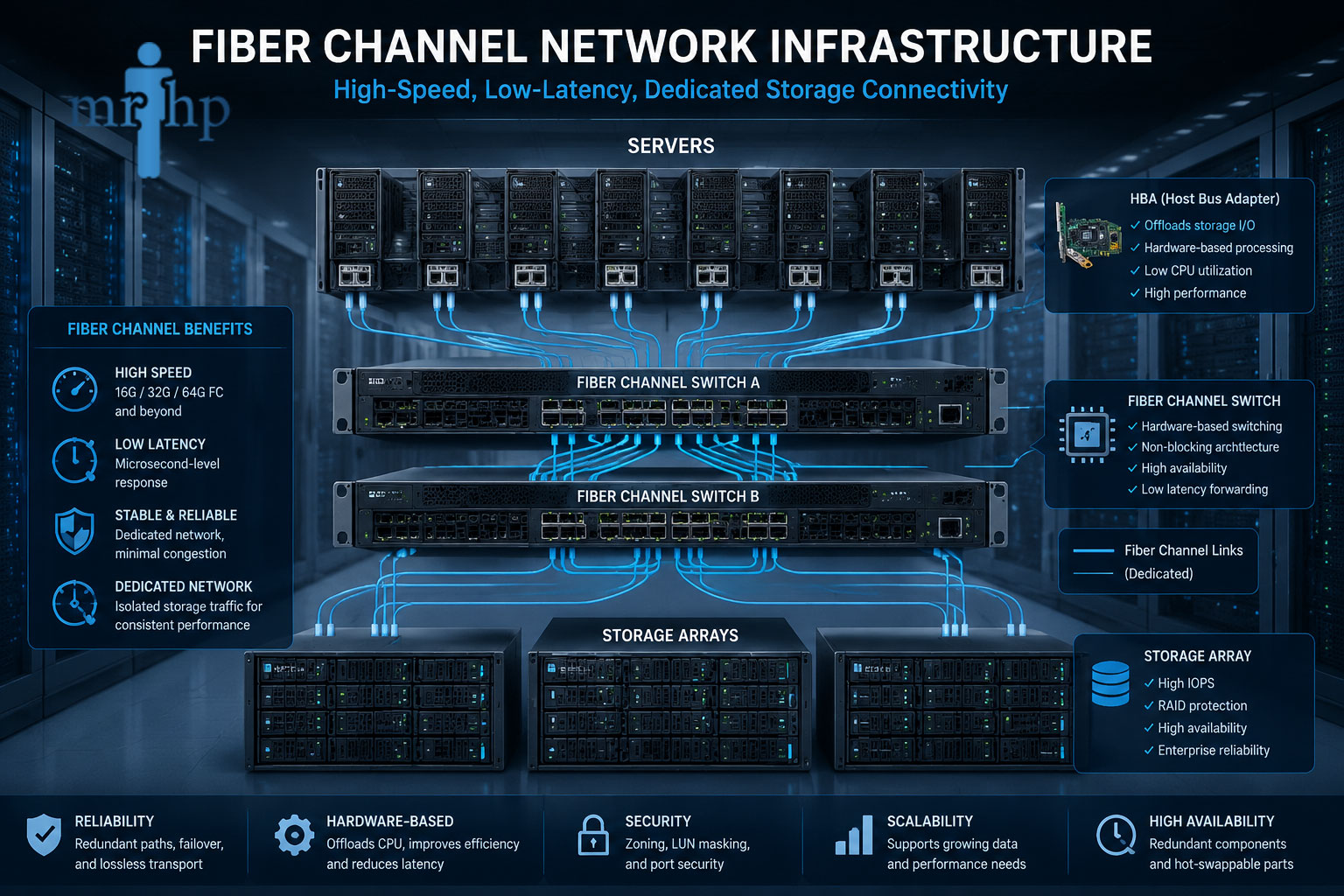 لایه‌های مختلف در معماری Fiber Channel