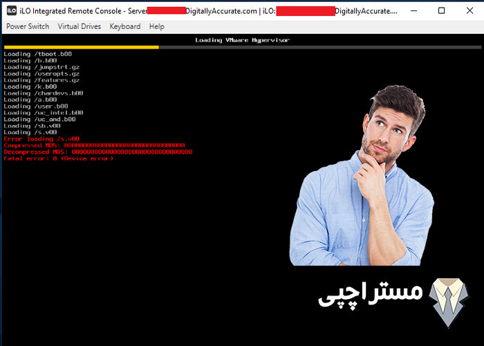 ESXi روی سرور HP بعد از قطع برق بالا نمی آید؟